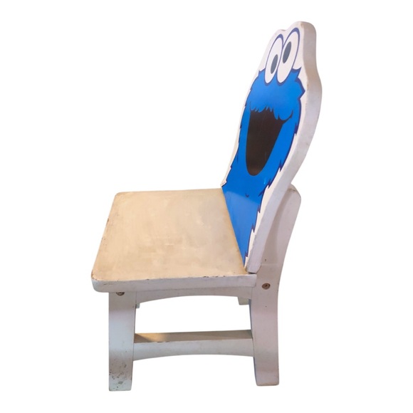 RARE 1980s Wooden Cookie Monster Toddler Chair Vintage Sesame Street - Picture 5 of 5